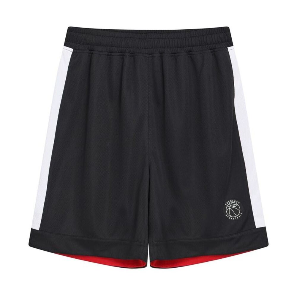 Everlast Childrens/Kids Side Panels Basketball Shorts / Black/Red